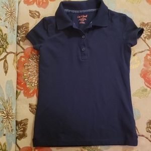 Blue polo shirt for girls